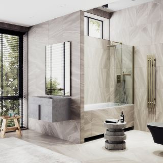 Шторка на ванну MaybahGlass MGV-764-2 40см бронза